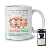 Bake Cookies And Watch Christmas Movies; Amazing Sweater Four Santa Gingerbreads; Family T-Shirt