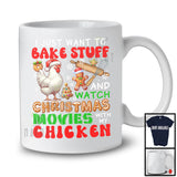 Bake Stuff Watch Christmas Movies With Chicken; Adorable Snow Gingerbread; Baking Baker T-Shirt