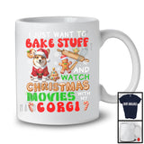 Bake Stuff Watch Christmas Movies With Corgi; Adorable Snow Gingerbread; Baking Baker T-Shirt