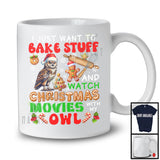 Bake Stuff Watch Christmas Movies With Owl; Adorable Snow Gingerbread; Baking Baker T-Shirt