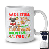 Bake Stuff Watch Christmas Movies With Pug; Adorable Snow Gingerbread; Baking Baker T-Shirt