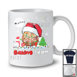 Baking Team; Adorable Christmas Cookie Santa; X-mas Lights Snowing Baker Group T-Shirt