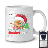 Baking Team; Adorable Christmas Donut Santa; X-mas Lights Snowing Baker Group T-Shirt