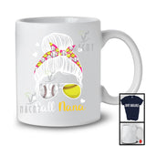 Ball Nana, Cheerful Mother's Day Messy Bun Hair Softball Baseball Glasses, Sport Player Team T-Shirt