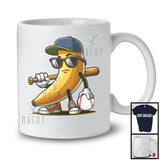 Banana Sunglasses Playing Baseball, Humorous Fruit Lover Baseball Player Sport Team T-Shirt