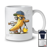 Banana Sunglasses Playing Softball, Humorous Fruit Lover Softball Player Sport Team T-Shirt