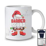 Barber Squad; Cheerful Christmas Leopard Santa Costume Snowing; Men Jobs Group T-Shirt