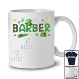 Barber; Awesome St. Patrick's Day Green Plaid Shamrocks Scissors Barber; Proud Jobs Careers T-Shirt