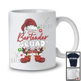 Bartender Squad; Cheerful Christmas Leopard Santa Costume Snowing; Women Jobs Group T-Shirt