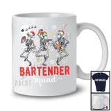 Bartender Squad; Cheerful Christmas Lights Three Dancing Skeletons; Dancer X-mas Group T-Shirt