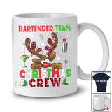 Bartender Team Christmas Crew; Fantastic X-mas Red Plaid Reindeer Face; Proud Careers Jobs T-Shirt