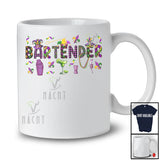 Bartender; Joyful Mardi Gras Jester Hat And Beads Shaker Bartender; Plaid Jobs Careers Family T-Shirt