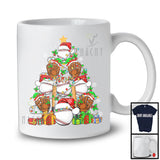 Baseball Equipment Christmas Tree; Awesome X-mas Lights Baseball Player; Sport Playing Team T-Shirt