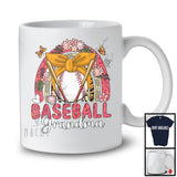 Baseball Grandma, Adorable Mother's Day Flowers Rainbow Baseball Player, Sport Team Family T-Shirt