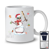 Baseball Santa Snowman Cosplay; Cheerful Christmas Baseball Sport Player Playing Team; Snow T-Shirt