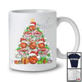 Basketball Equipment Christmas Tree; Awesome X-mas Lights Basketball Player; Sport Playing Team T-Shirt