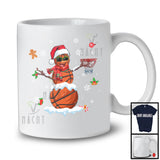 Basketball Santa Snowman Cosplay; Cheerful Christmas Basketball Sport Player Playing Team; Snow T-Shirt