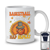 Basketball Turkey Nap Repeat, Awesome Thanksgiving Fall Leaves Turkey, Sport Player Team T-Shirt