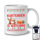 Be Nice To The Bartender Santa Is Watching; Amusing Christmas Sweater Santa; Jobs Careers T-Shirt