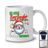 Be Nice To The Bartender; Awesome Christmas Santa Face; X-mas Women Jobs Careers Group T-Shirt