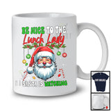 Be Nice To The Lunch Lady; Awesome Christmas Santa Face; X-mas Women Jobs Careers Group T-Shirt