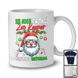 Be Nice To The Zoo Keeper; Awesome Christmas Santa Face; X-mas Women Jobs Careers Group T-Shirt