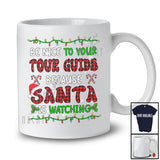 Be Nice To Your Tour Guide Santa Is Watching; Fantastic Christmas Lights Plaid; Jobs Careers T-Shirt