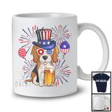 Beagle Drinking Beer, Cheerful 4th Of July Drunker Fireworks, American Flag Patriotic Group T-Shirt