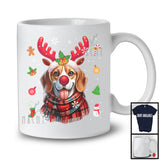 Beagle Reindeer; Humorous Christmas Plaid Reindeer Face Snow Around; X-mas Family Group T-Shirt