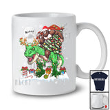 Bigfoot Stole Christmas Tree; Humorous Snow Sasquatch Santa Bigfoot Riding T-Rex; Dinosaur T-Shirt