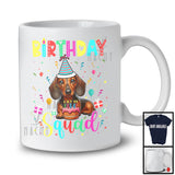 Birthday Squad; Adorable Birthday Party Cake Dachshund Owner Lover; Family Group T-Shirt