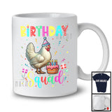 Birthday Squad; Colorful Birthday Cake Celebration Chicken Animal Lover; Family Group T-Shirt