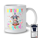 Birthday Squad; Colorful Birthday Cake Celebration Cow Animal Lover; Family Group T-Shirt