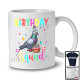 Birthday Squad; Colorful Birthday Cake Celebration Pigeon Animal Lover; Family Group T-Shirt