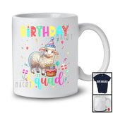 Birthday Squad; Colorful Birthday Cake Celebration Sheep Animal Lover; Family Group T-Shirt