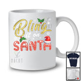 Bling It On Santa; Awesome Christmas Yellow Red Bling Santa Hat; Matching Family Group T-Shirt