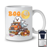 Boo Ghost Riding Truck Pumpkin, Horror Halloween Construction Truck Driver, Family Group T-Shirt