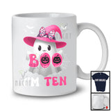 Boo I'm Ten; Adorable 10th Birthday Halloween Costume Pink Boo Ghost Witch; Family Group T-Shirt