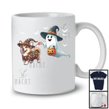 Boo Walking With Corgi; Lovely Halloween Costume Witch Ghost; Family Group T-Shirt