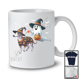 Boo Walking With Whippet; Lovely Halloween Costume Witch Ghost; Family Group T-Shirt