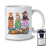 Boo; Spooky Halloween Three Pumpkin Mummy Witch Chow Chows Owner; Family Group T-Shirt