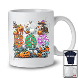 Boo; Spooky Halloween Three Pumpkin Mummy Witch Donkeys Owner; Family Group T-Shirt