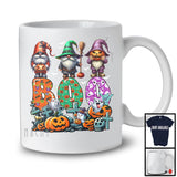 Boo; Spooky Halloween Three Pumpkin Mummy Witch Gnomes Owner; Family Group T-Shirt