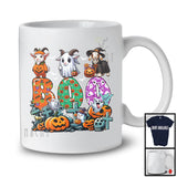 Boo; Spooky Halloween Three Pumpkin Mummy Witch Goats Owner; Family Group T-Shirt