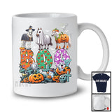 Boo; Spooky Halloween Three Pumpkin Mummy Witch Horses Owner; Family Group T-Shirt