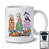 Boo; Spooky Halloween Three Pumpkin Mummy Witch Malteses Owner; Family Group T-Shirt