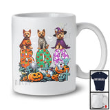 Boo; Spooky Halloween Three Pumpkin Mummy Witch Norwich Terriers Owner; Family Group T-Shirt