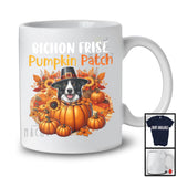 Border Collie Pumpkin Patch; Lovely Thanksgiving Dog In Pumpkin; Fall Leaves Flowers T-Shirt