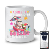 Boring Without Me, Lovely Summer Vacation Cat Sunglasses, Matching Cat Owner Lover T-Shirt