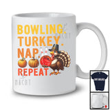 Bowling Turkey Nap Repeat, Humorous Thanksgiving Turkey Bowling Player, Sport Team T-Shirt